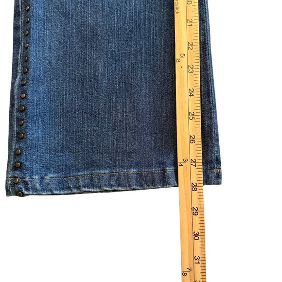 Lauren Jeans Co Ralph Lauren Womens Studded Flare Denim Jeans Size 14 (36x28) - Picture 7 of 13